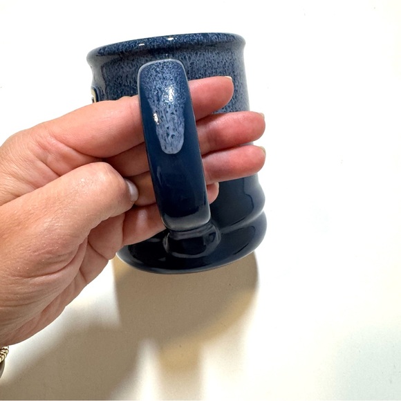 Bones Coffee Co Deneen Pottery 2018 Christmas Candy Land Mug Cup Blue Drip Glaze - Picture 6 of 9